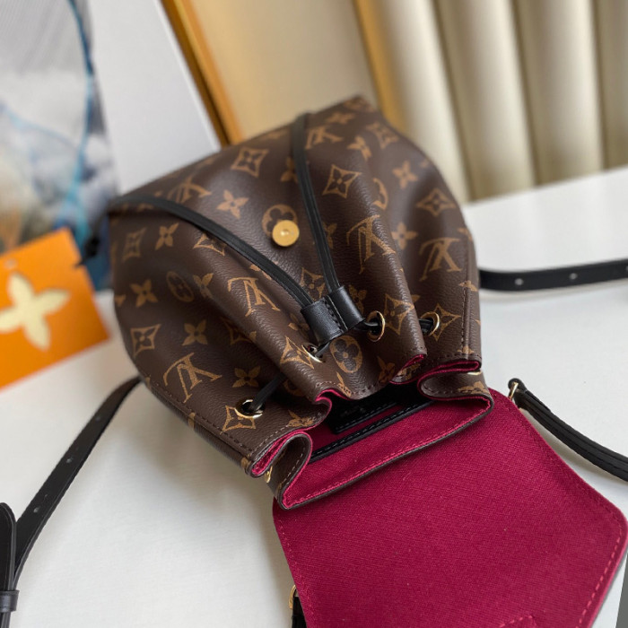 Louis Vuitton Womens Bags Backpacks Luxury Brand MONTSOURIS BB M45516 Black Monogram coated canvas and cowhide leather
