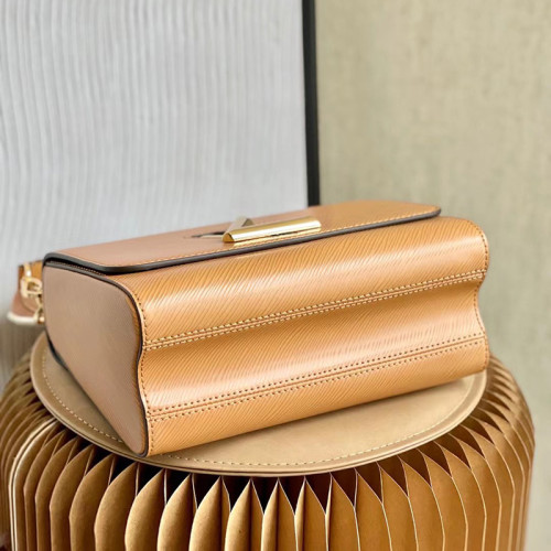 Louis Vuitton Womens Bags Shoulder Messenger Bags Luxury Brand TWIST MM Honey Gold Miel Epi grained cowhide leather M57506