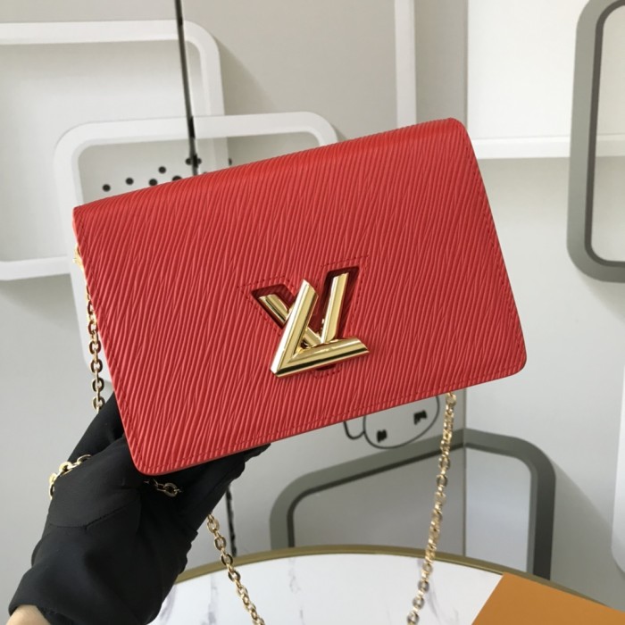 Louis Vuitton Womens Bags Shoulder Messenger Bags Luxury Brand TWIST BELT CHAIN WALLET Epi grained cowhide leather with Original Box