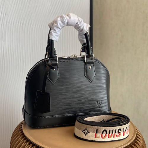 Louis Vuitton Womens Bags Handbags Luxury Brand Fashion ALMA BB Black Epi grained cowhide leather Shoulder Bags for Women M59217