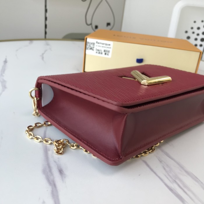 Louis Vuitton Womens Bags Shoulder Messenger Bags Luxury Brand TWIST BELT CHAIN WALLET Epi grained cowhide leather with Original Box
