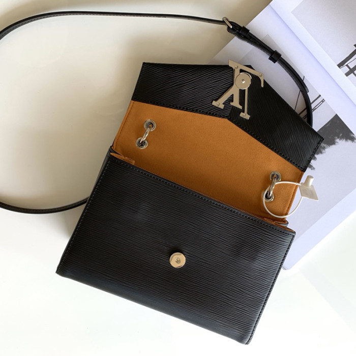 Louis Vuitton Womens Shoulder Bags Handbags Luxury Brand Fashion POCHETTE GRENELLE M55977 Black Epi grained cowhide leather