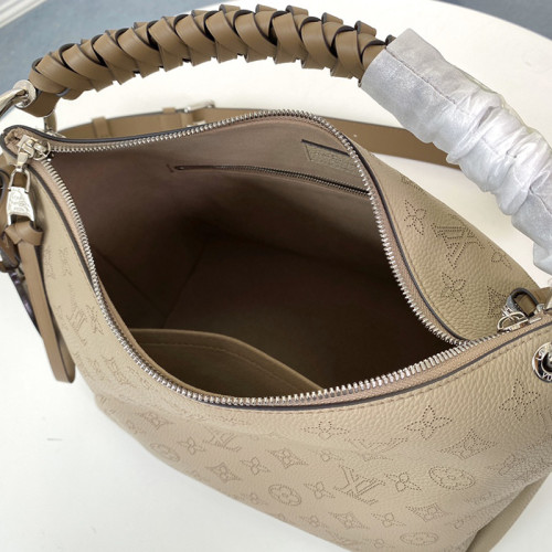 Louis Vuitton Womens Shoulder Bags Handbags Luxury Brand Fashion BEAUBOURG HOBO MM Galet Gray Mahina perforated calf leather M56084