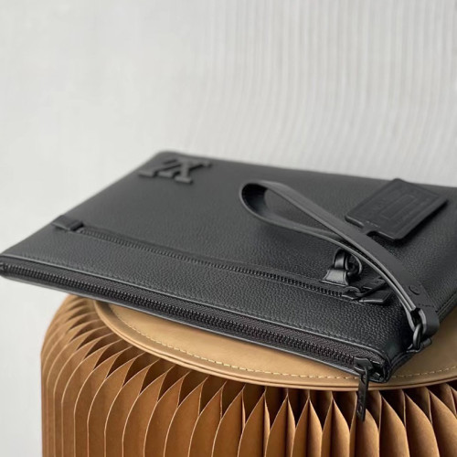 Louis Vuitton Womens Mens Bags Clutch Luxury Brand IPAD POUCH M69837 Black grained calf leather with Original Box