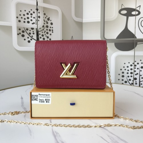 Louis Vuitton Womens Bags Shoulder Messenger Bags Luxury Brand TWIST BELT CHAIN WALLET Epi grained cowhide leather with Original Box