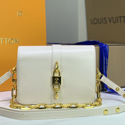 Louis Vuitton Womens Bags Shoulder Messenger Bags Luxury Brand RENDEZ-VOUS White Calfskin leather with Original Box