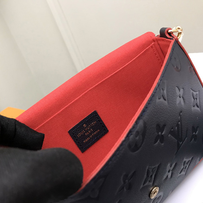 Louis Vuitton Womens Bags Shoulder Messenger Bag Luxury Brand FÉLICIE POCHETTE M64099 Navy Blue / Red Monogram Empreinte embossed supple grained cowhide leather