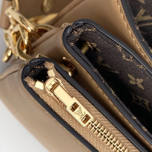 Louis Vuitton Womens Bags Shoulder Messenger Bags Luxury Brand RENDEZ-VOUS M57745 Camel Brown Calfskin leather with Original Box