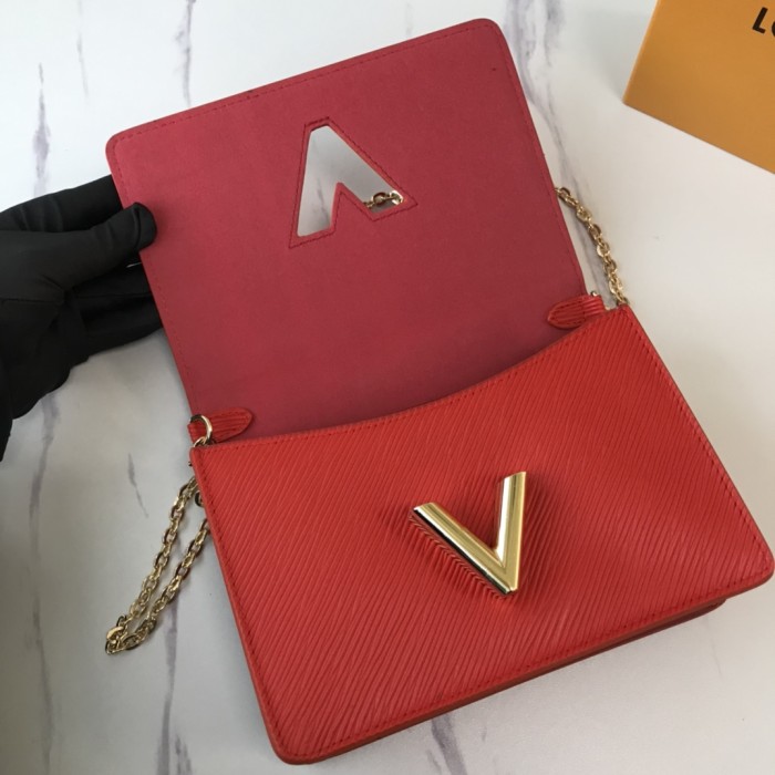 Louis Vuitton Womens Bags Shoulder Messenger Bags Luxury Brand TWIST BELT CHAIN WALLET Epi grained cowhide leather with Original Box