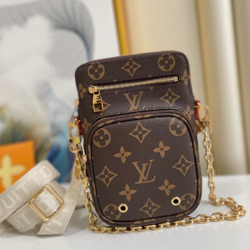 Louis Vuitton Womens Mens Bags Luxury Brand Crossbody Bags UTILITY PHONE SLEEVE M80746 Monogram coated canvas with Original Box
