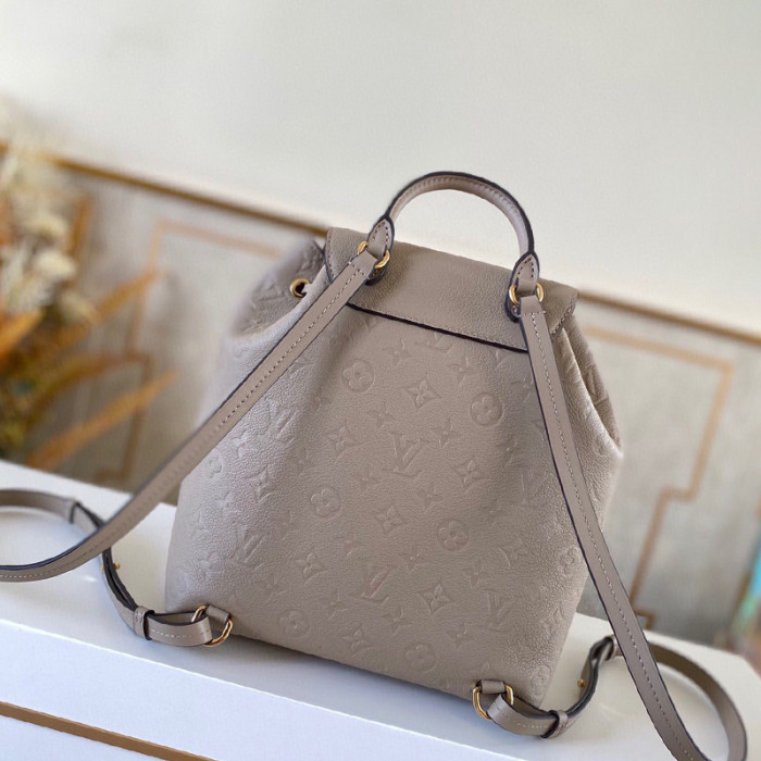 Louis Vuitton Womens Bags Backpacks Luxury Brand MONTSOURIS BACKPACK M45410 Tourterelle Gray Embossed cowhide leather