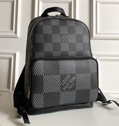 Louis Vuitton Mens Bags Backpacks Luxury Brand Fashion Type CAMPUS BACKPACK N50009 Gray Damier Graphite 3D coated canvas