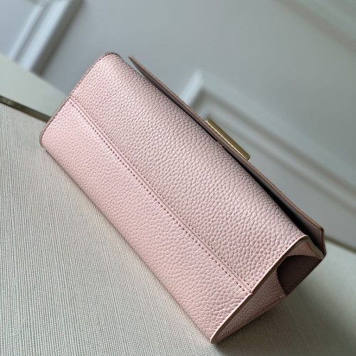 Louis Vuitton Womens Bags Shoulder Messenger Bags Luxury Brand TWIST ONE HANDLE PM Eau de Rose Pink Taurillon leather M57584