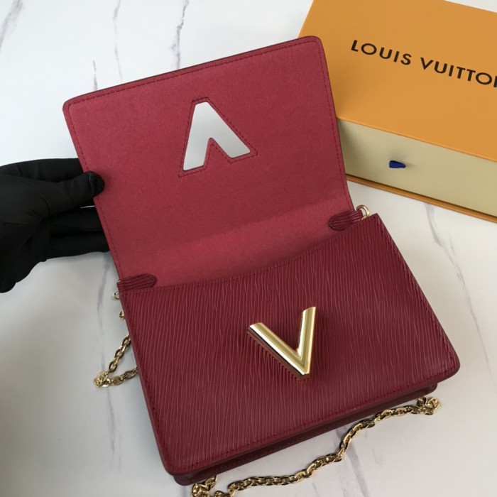Louis Vuitton Womens Bags Shoulder Messenger Bags Luxury Brand TWIST BELT CHAIN WALLET Epi grained cowhide leather with Original Box