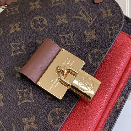 Louis Vuitton Womens Shoulder Bags Handbags Luxury Brand Fashion VAUGIRARD Coquelicot Red Monogram coated canvas and grained leather M44548