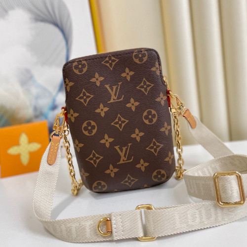 Louis Vuitton Womens Mens Bags Luxury Brand Crossbody Bags UTILITY PHONE SLEEVE M80746 Monogram coated canvas with Original Box