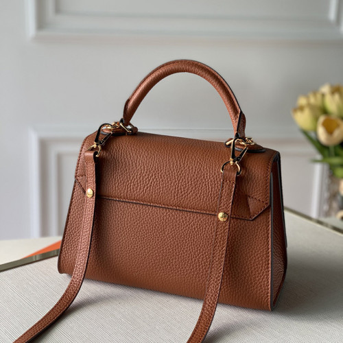 Louis Vuitton Womens Bags Shoulder Messenger Bags Luxury Brand TWIST ONE HANDLE PM Caramel Brown Taurillon leather M57897