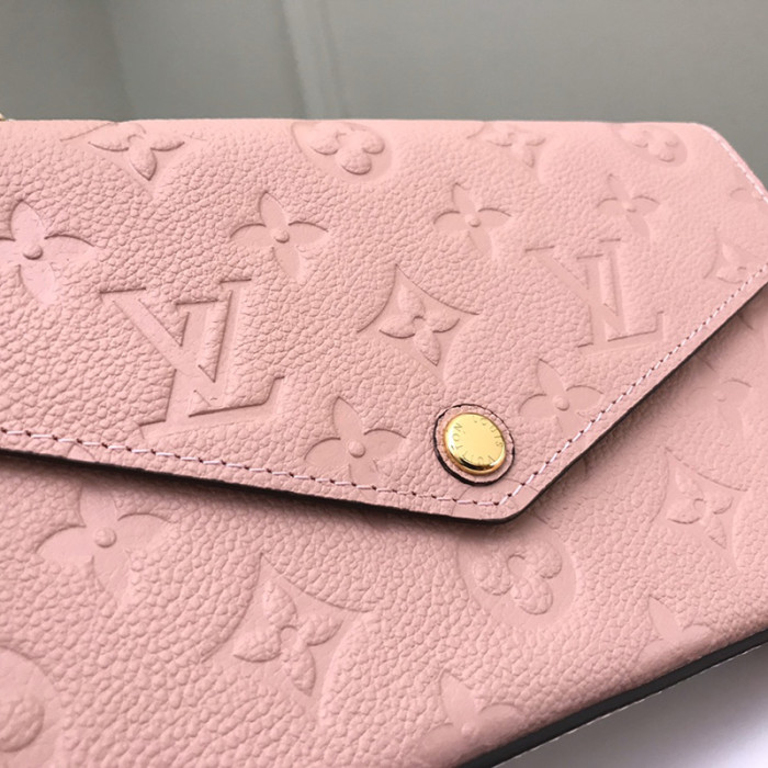Louis Vuitton Womens Bags Shoulder Messenger Bag Luxury Brand FÉLICIE POCHETTE M67856 Rose poudré Pink Embossed supple grained cowhide leather exterior
