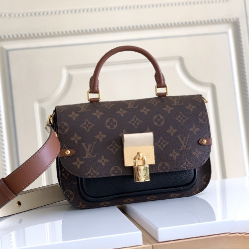 Louis Vuitton Womens Shoulder Bags Handbags Luxury Brand Fashion VAUGIRARD Black Monogram coated canvas and grained leather M44354