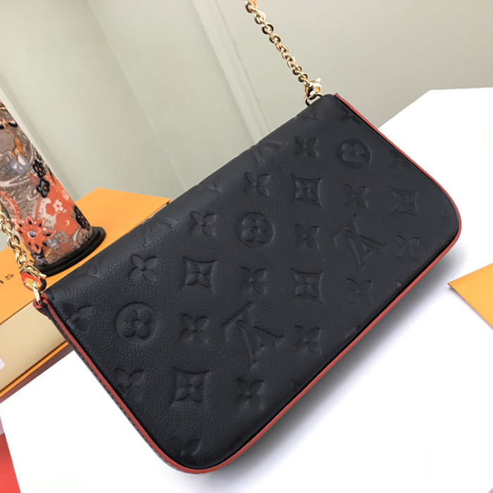 Louis Vuitton Womens Bags Shoulder Messenger Bag Luxury Brand FÉLICIE POCHETTE M64099 Navy Blue / Red Monogram Empreinte embossed supple grained cowhide leather