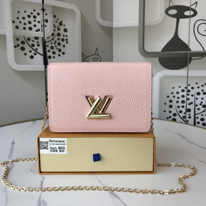 Louis Vuitton Womens Bags Shoulder Messenger Bags Luxury Brand TWIST BELT CHAIN WALLET Epi grained cowhide leather with Original Box