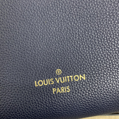 Louis Vuitton Womens Shoulder Bags Handbags Luxury Brand Fashion ON MY SIDE MM Navy blue/Black/Creme Beige Calf leather and Monogram coated canvas M55933