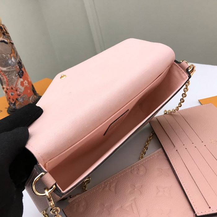 Louis Vuitton Womens Bags Shoulder Messenger Bag Luxury Brand FÉLICIE POCHETTE M67856 Rose poudré Pink Embossed supple grained cowhide leather exterior