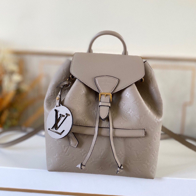 Louis Vuitton Womens Bags Backpacks Luxury Brand MONTSOURIS BACKPACK M45410 Tourterelle Gray Embossed cowhide leather