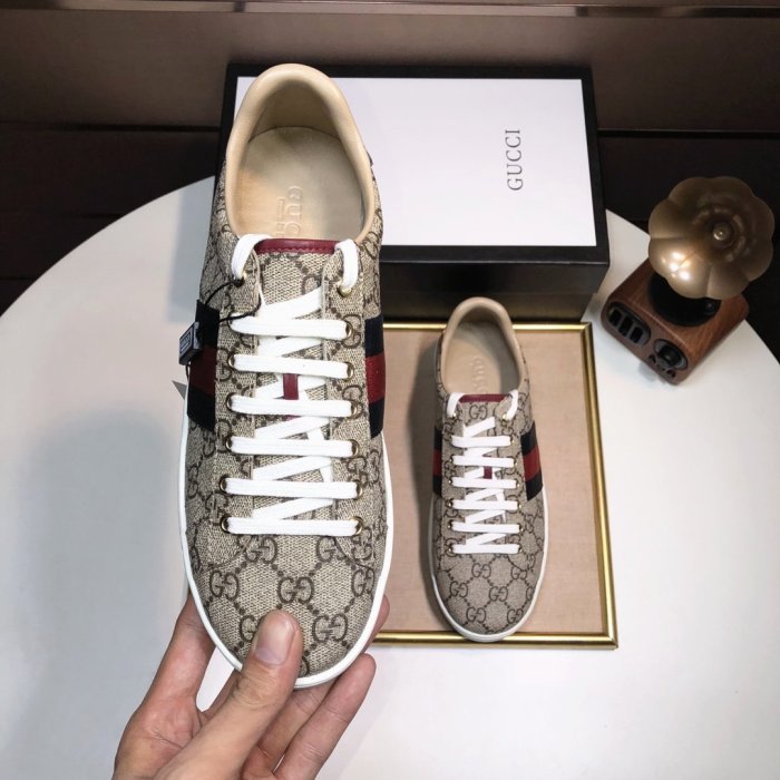 Gucci Womens Shoes Fashion Sneakers Lace-Up Luxury Brand Women's Ace Embroidered Sneaker with Original Box