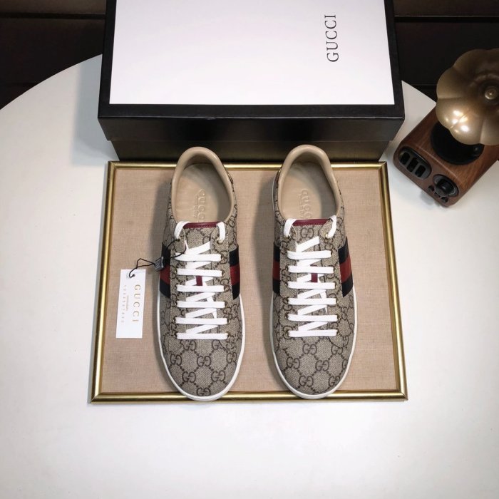 Gucci Womens Shoes Fashion Sneakers Lace-Up Luxury Brand Women's Ace Embroidered Sneaker with Original Box