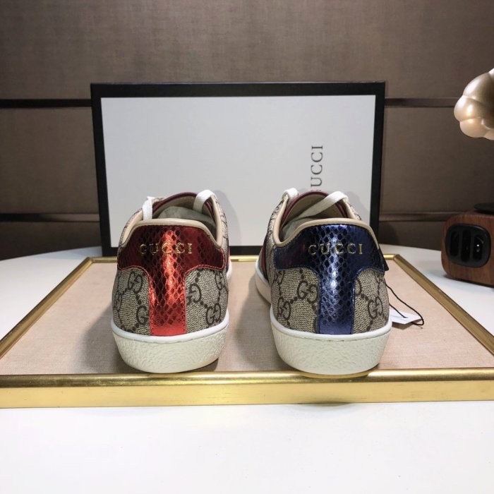 Gucci Womens Shoes Fashion Sneakers Lace-Up Luxury Brand Women's Ace Embroidered Sneaker with Original Box