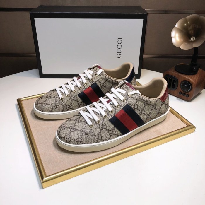 Gucci Womens Shoes Fashion Sneakers Lace-Up Luxury Brand Women's Ace Embroidered Sneaker with Original Box