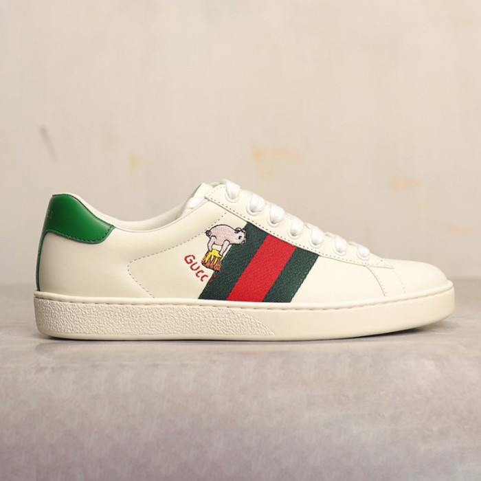 Gucci Womens Shoes Fashion Sneakers Lace-Up Luxury Brand Women's Ace Embroidered Sneaker with Original Box
