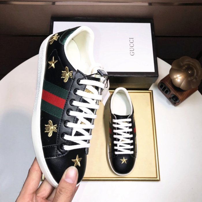 Gucci Womens Shoes Fashion Sneakers Lace-Up Luxury Brand Women's Ace Embroidered Sneaker with Original Box