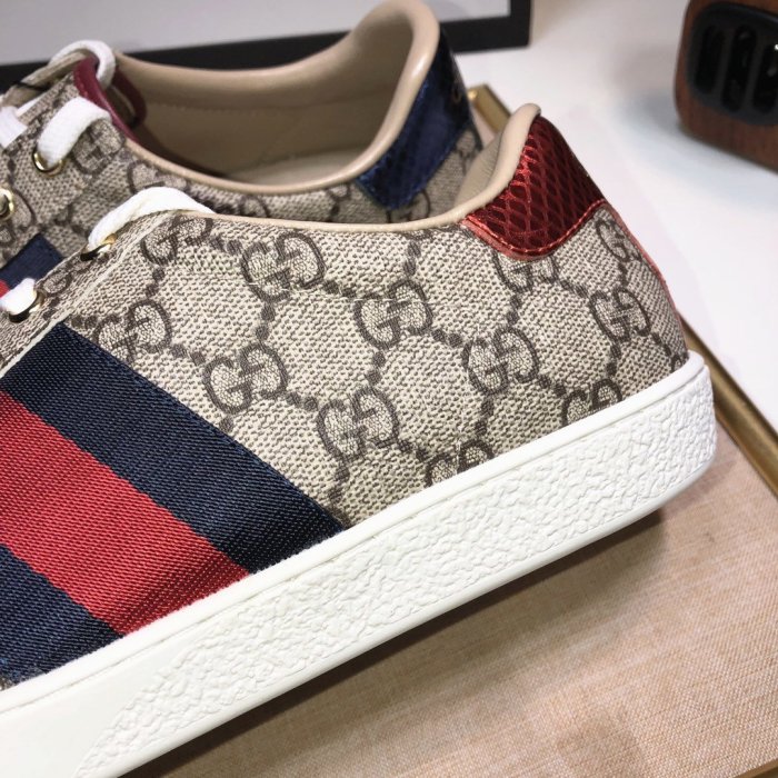 Gucci Womens Shoes Fashion Sneakers Lace-Up Luxury Brand Women's Ace Embroidered Sneaker with Original Box