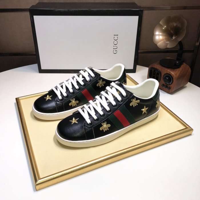Gucci Womens Shoes Fashion Sneakers Lace-Up Luxury Brand Women's Ace Embroidered Sneaker with Original Box