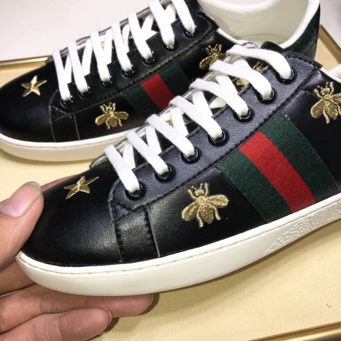 Gucci Womens Shoes Fashion Sneakers Lace-Up Luxury Brand Women's Ace Embroidered Sneaker with Original Box