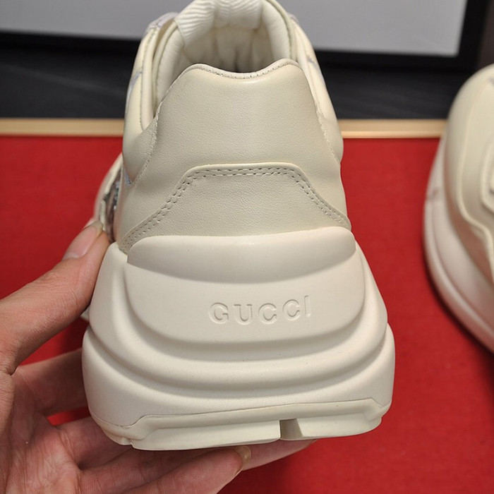 Gucci Women Shoes Women's Rhyton Gucci logo leather sneaker Luxury Brand with Original Box