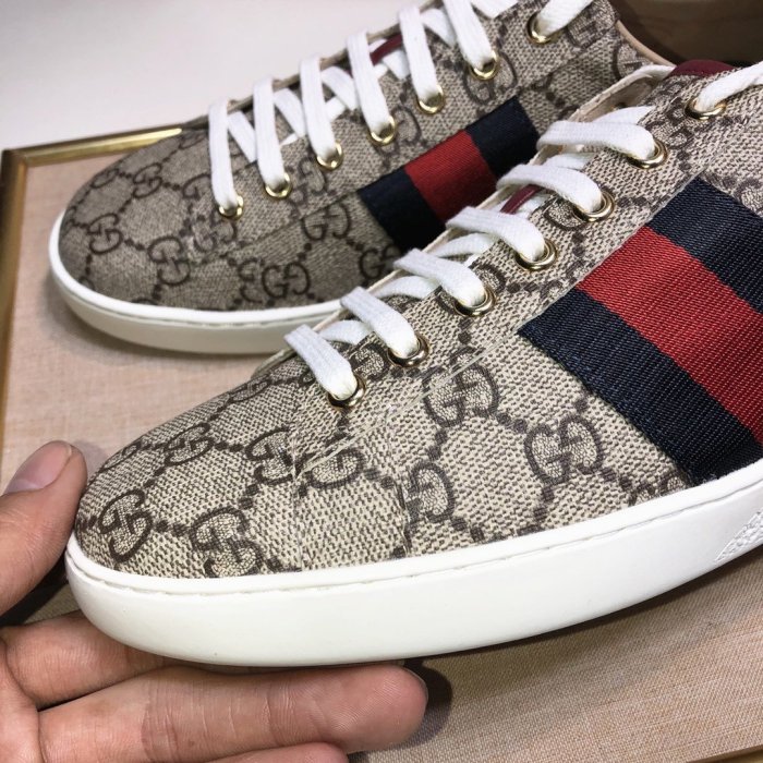 Gucci Womens Shoes Fashion Sneakers Lace-Up Luxury Brand Women's Ace Embroidered Sneaker with Original Box
