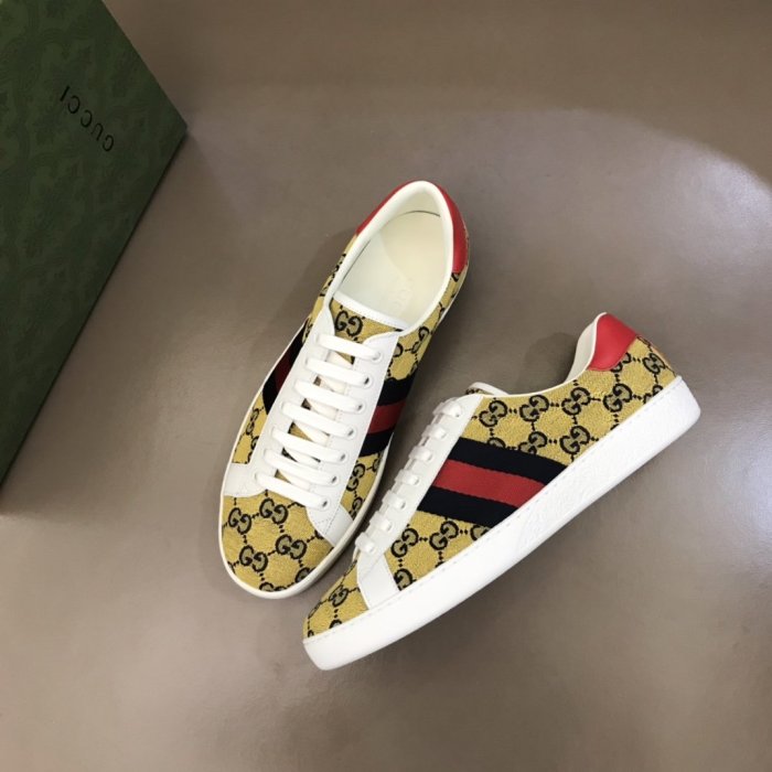 Gucci Womens Shoes Fashion Sneakers Lace-Up Luxury Brand Women's Ace Embroidered Sneaker with Original Box