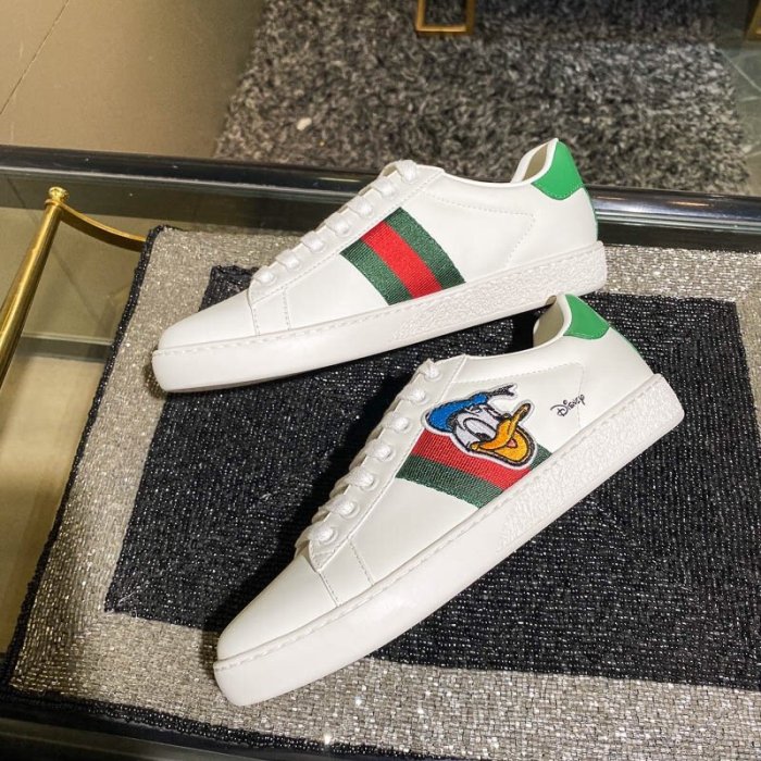 Gucci Womens Shoes Fashion Sneakers Lace-Up Luxury Brand Women's Ace Embroidered Sneaker with Original Box