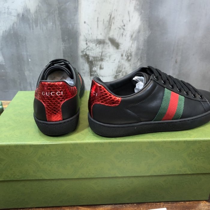 Gucci Womens Shoes Fashion Sneakers Lace-Up Luxury Brand Women's Ace Embroidered Sneaker with Original Box