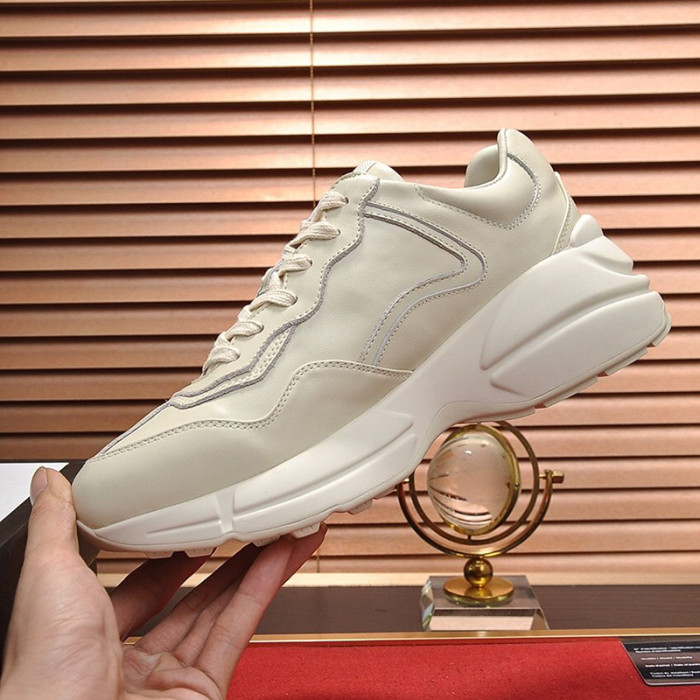 Gucci Women Shoes Women's Rhyton Gucci logo leather sneaker Luxury Brand with Original Box