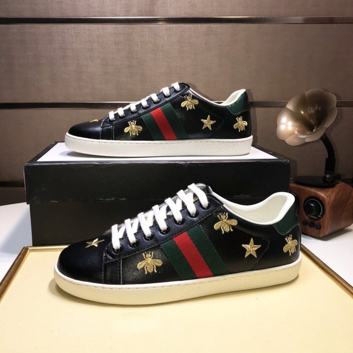 Gucci Womens Shoes Fashion Sneakers Lace-Up Luxury Brand Women's Ace Embroidered Sneaker with Original Box