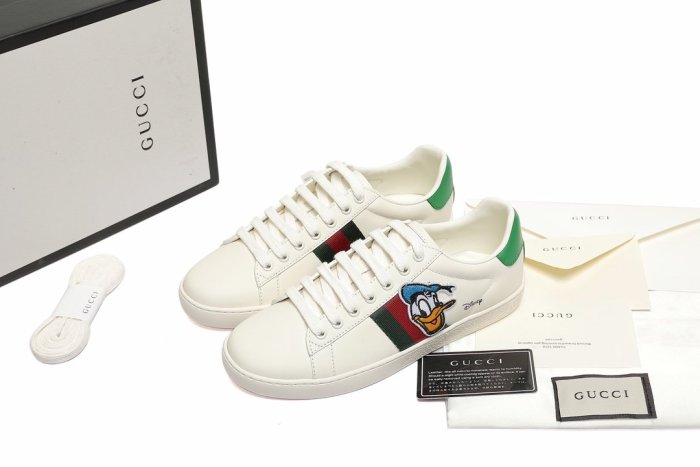Gucci Womens Shoes Fashion Sneakers Lace-Up Luxury Brand Women's Ace Embroidered Sneaker with Original Box
