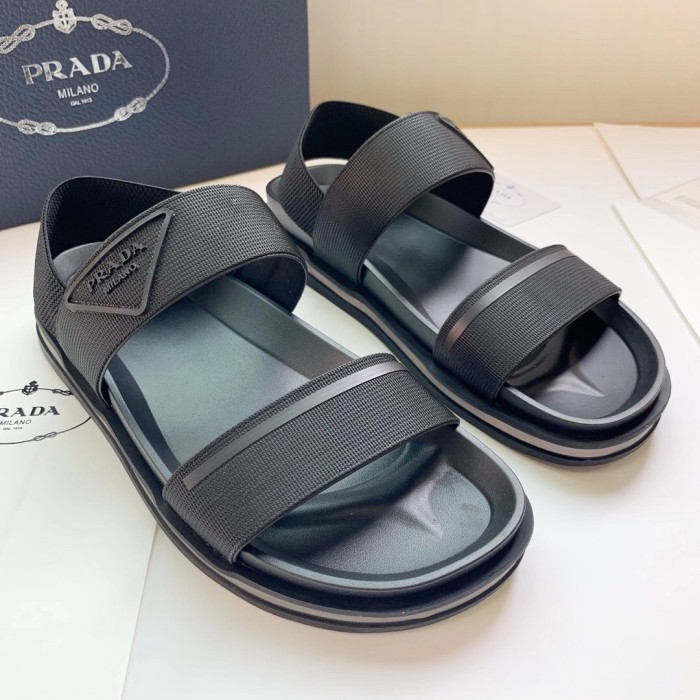 Prada Men Shoes Slippers Summer Beach Slide Luxury Brand Sandals with Original Box