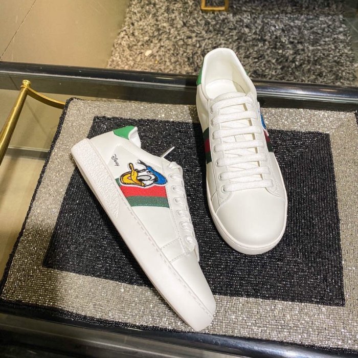 Gucci Womens Shoes Fashion Sneakers Lace-Up Luxury Brand Women's Ace Embroidered Sneaker with Original Box
