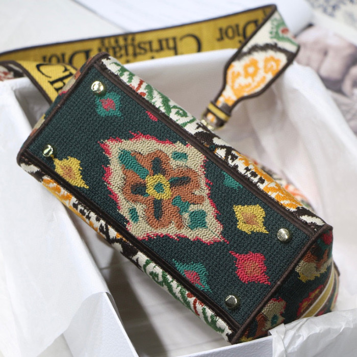 Dior Womens Bags Handbags Luxury Fashion MEDIUM LADY D-LITE BAG Yellow Multicolor Dior Paisley Embroidery M0565OJAP_M885