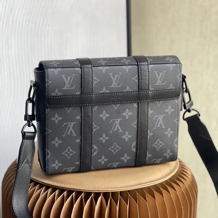 Louis Vuitton Womens and Mens Unisex Bags Luxury Brand TRUNK MESSENGER Monogram Eclipse coated canvas M45727 with Original Box