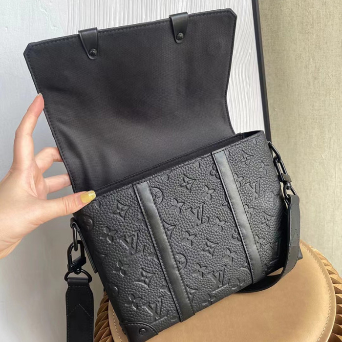 Louis Vuitton Womens and Mens Unisex Bags Luxury Brand TRUNK MESSENGER Taurillon Monogram leather M57726 with Original Box